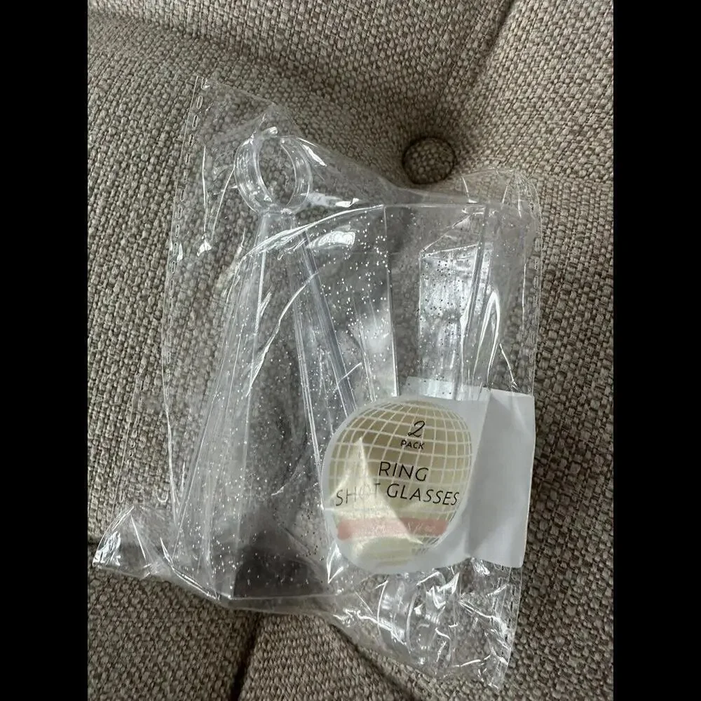 Target Bullseye Playground Glitter Ring Shot Glasses (2 Ct) NIP